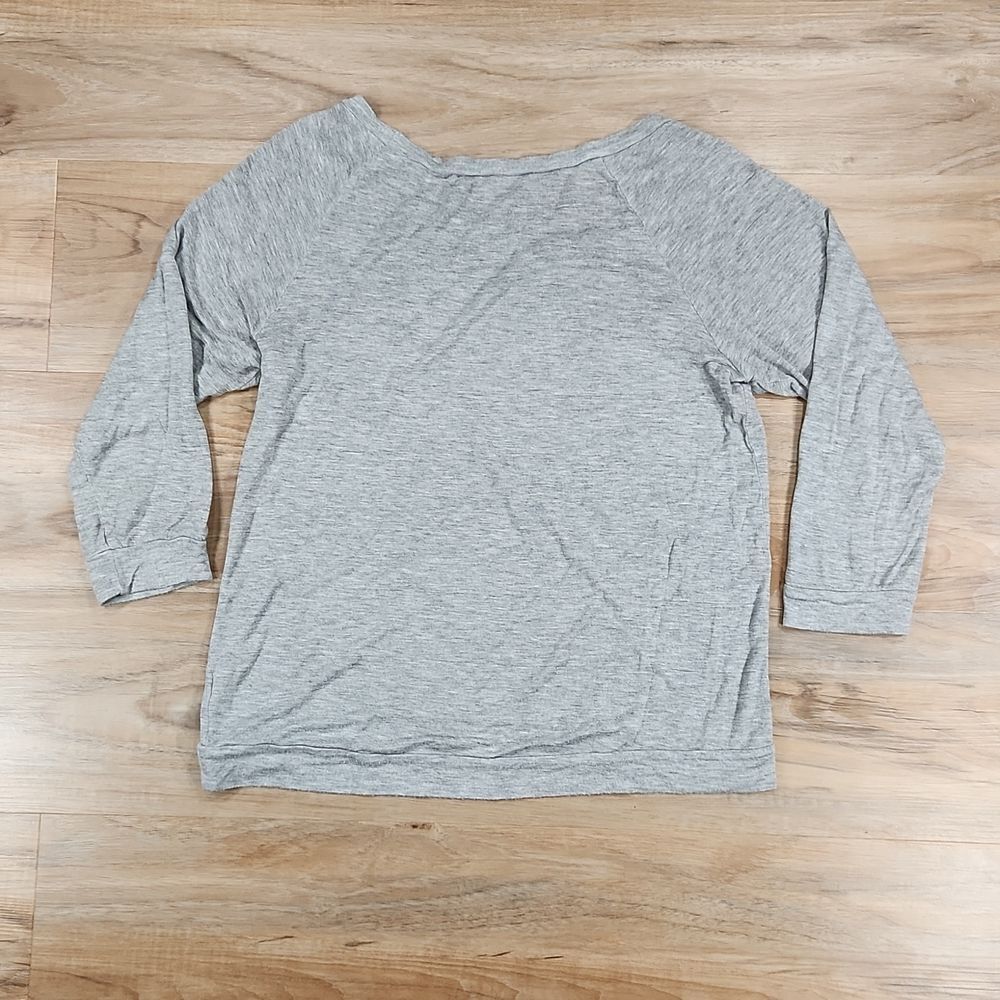 💜Ocasion Gray "Normal is Boring" 3/4 Sleeve Top Large - Picture 2 of 10